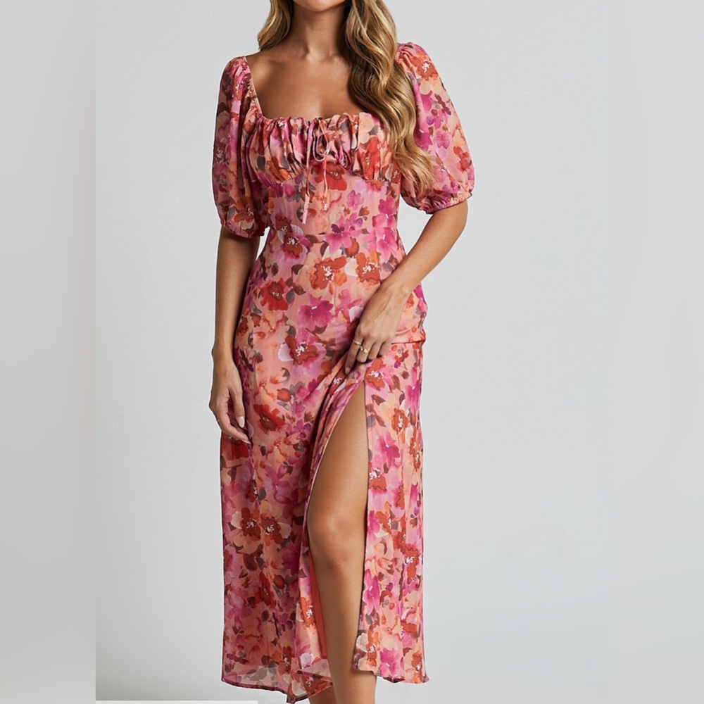 Showpo Pink and Red Floral Dress